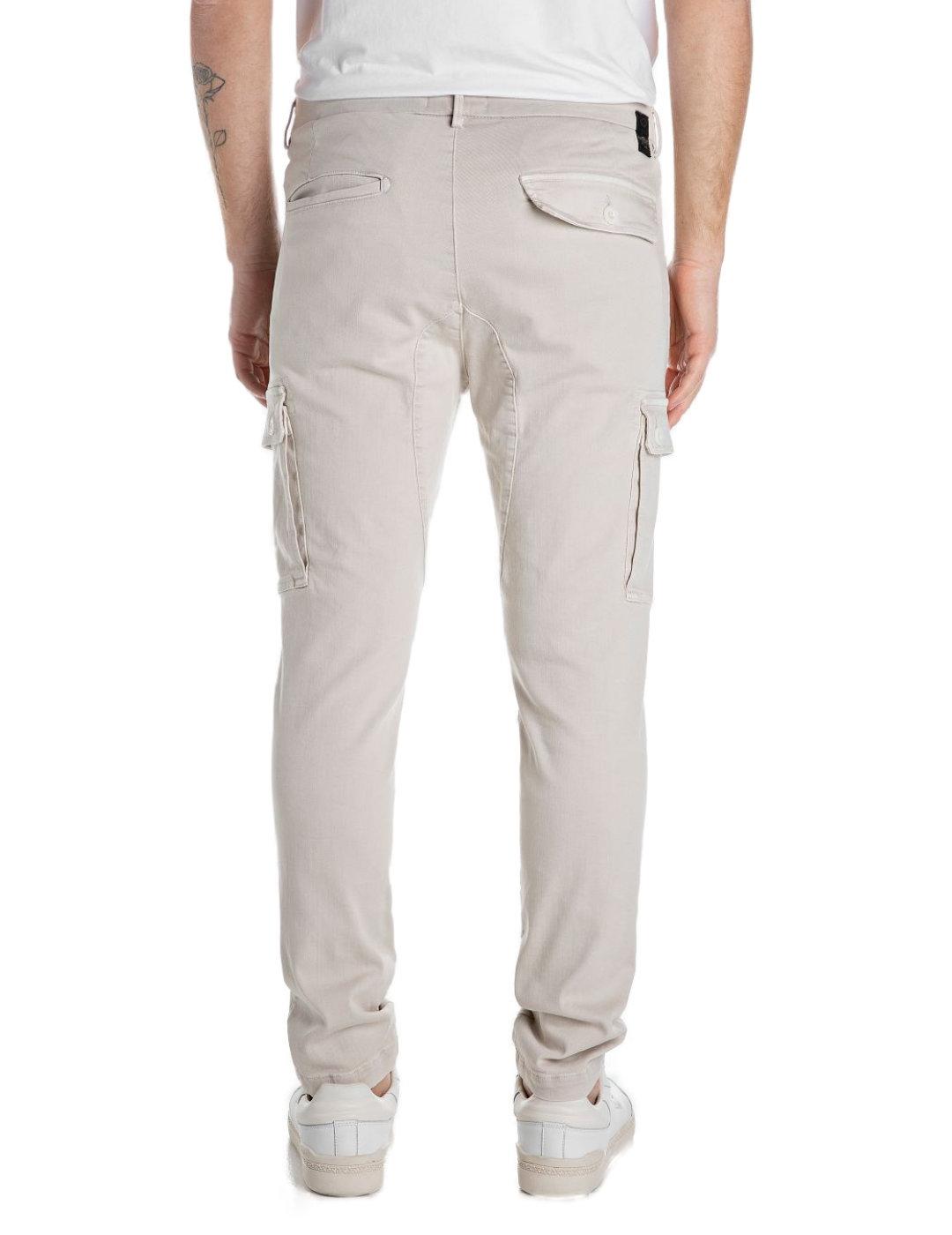 Pantalón Replay Jaan beige cargo para hombre-NG