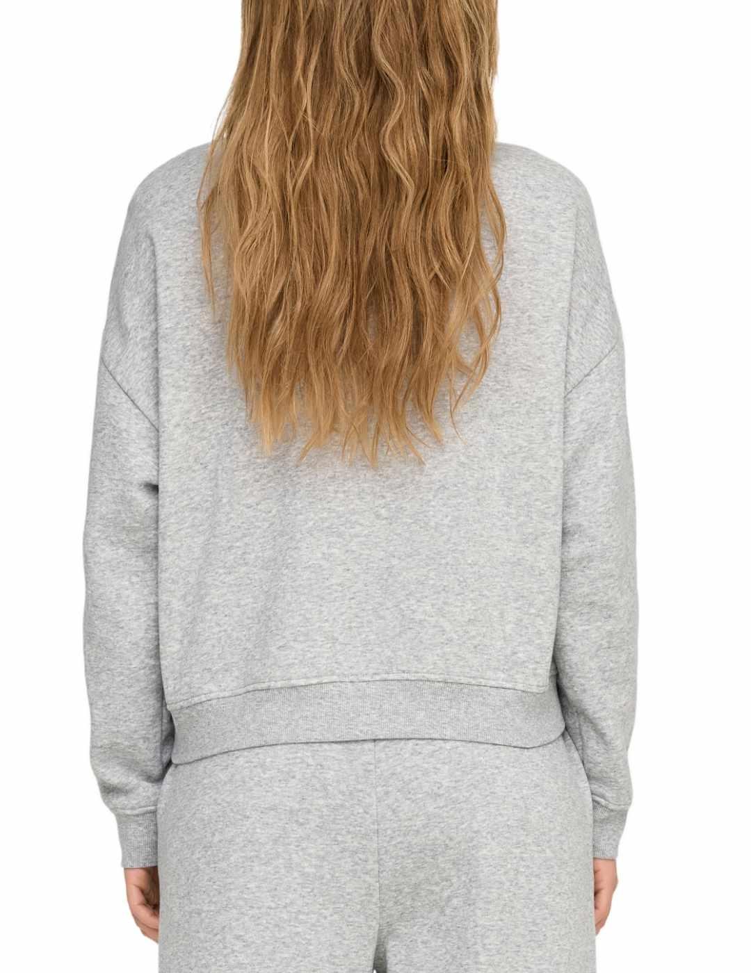 Sudadera Only Sweat gris claro sin capucha para mujer