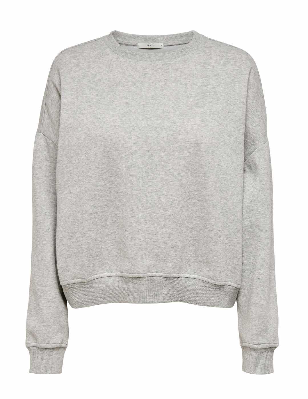 Sudadera Only Sweat gris claro sin capucha para mujer