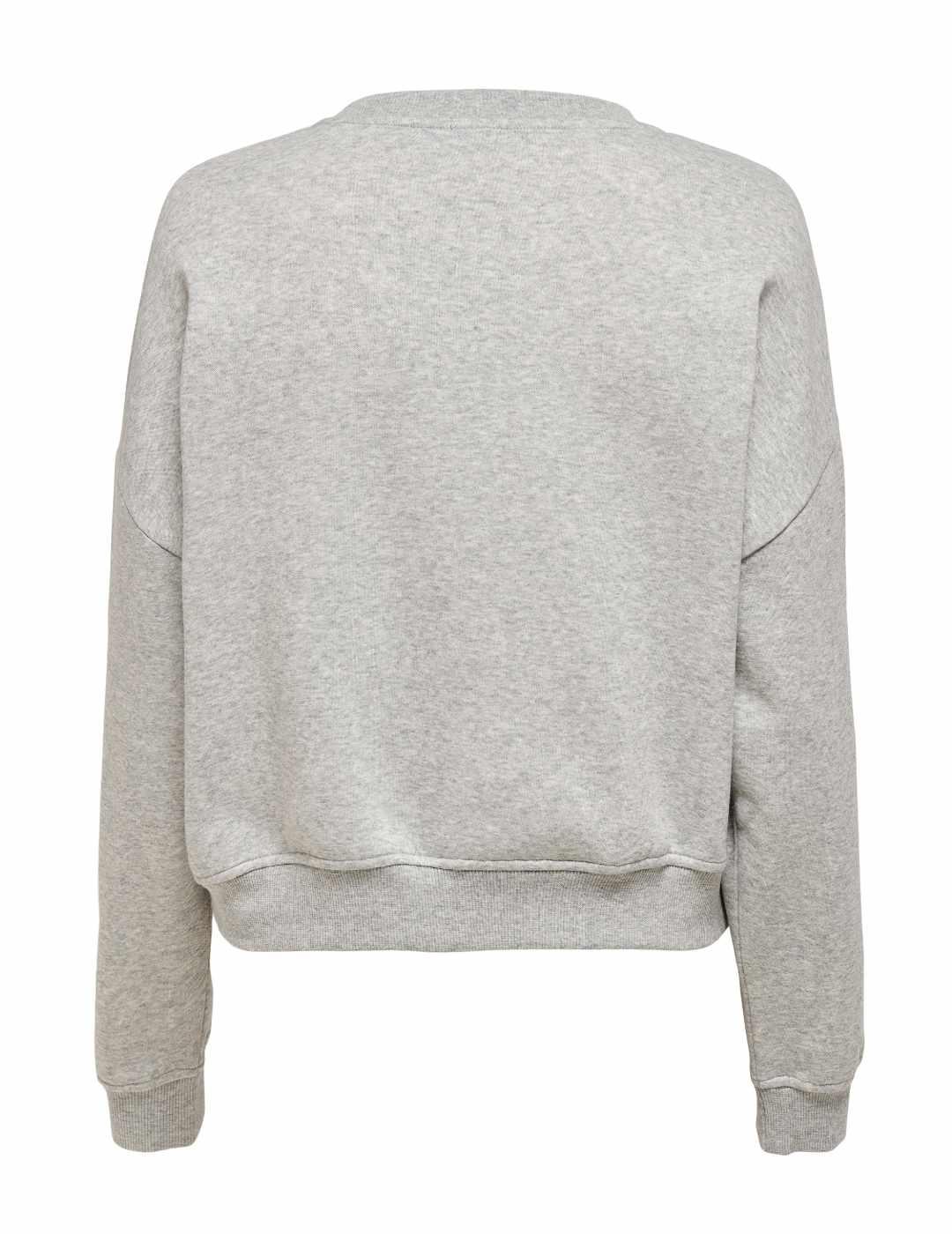 Sudadera Only Sweat gris claro sin capucha para mujer