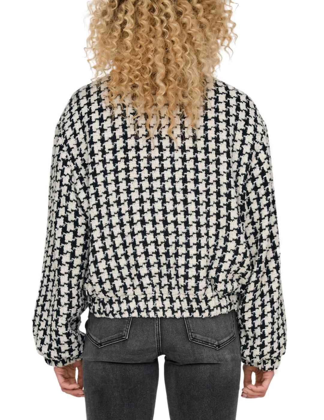 Chaqueta bomber Only Florence cuadros negros para mujer