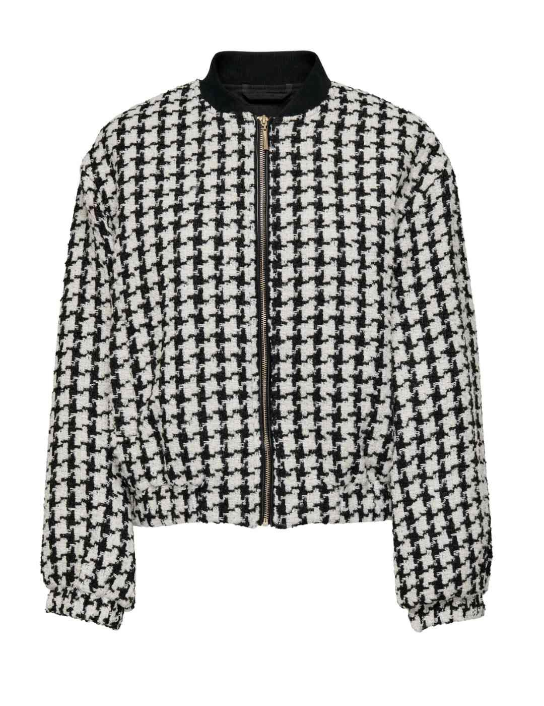 Chaqueta bomber Only Florence cuadros negros para mujer