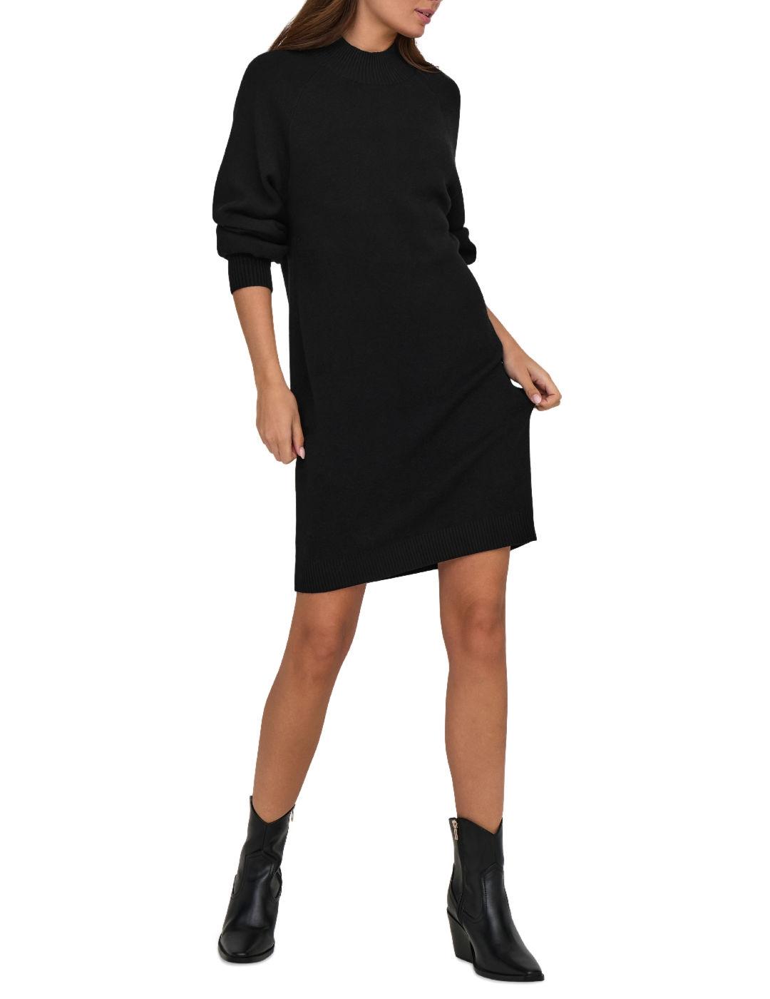 Vestido Only Frida negro de punto regular para mujer