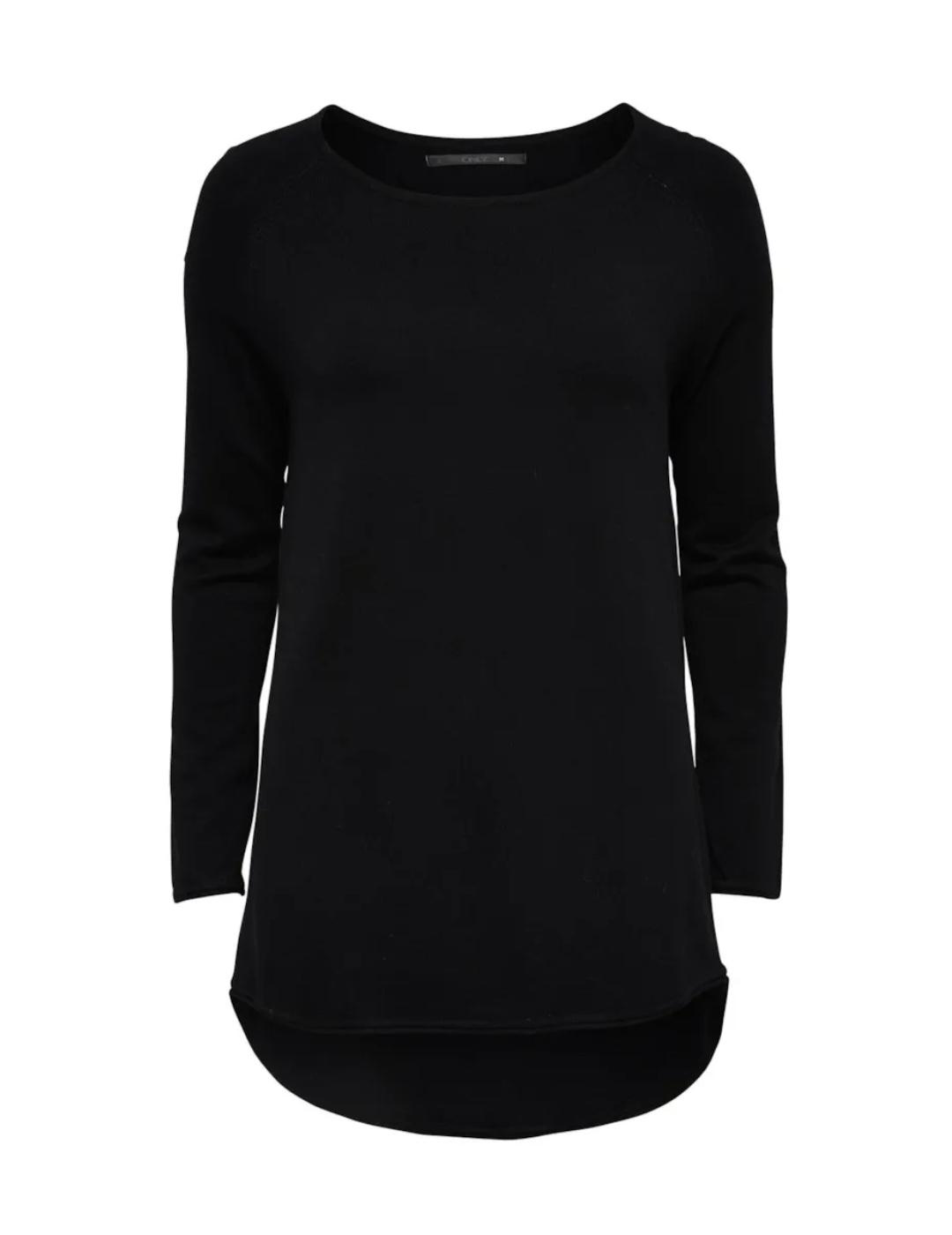 Jersey Only Mila negro de punto fino largo para mujer