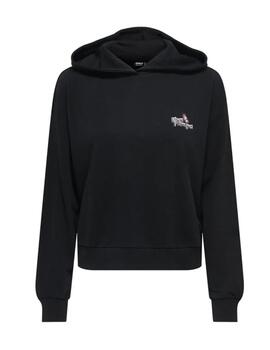 Sudadera Only Mie con capucha negra estampada para mujer