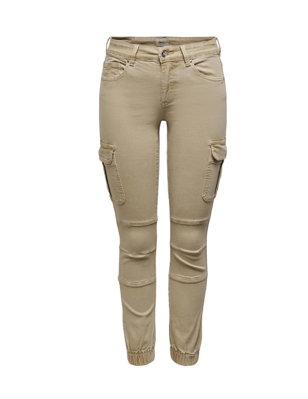 Pantalón cargo Only Missouri crudo slim fit para mujer