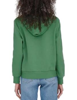 Sudadera Only Noomi verde oscuro logo con capucha para mujer