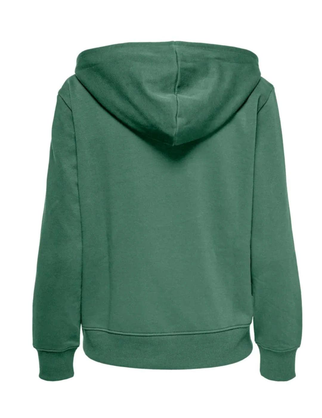 Sudadera Only Noomi verde oscuro logo con capucha para mujer