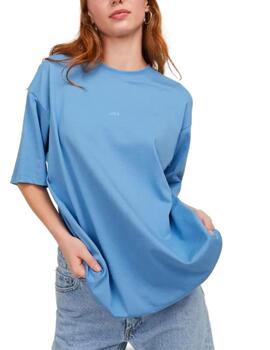 Camiseta JJXX Andrea azul manga corta oversize para mujer