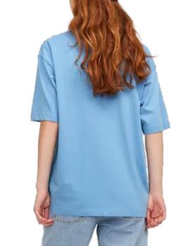 Camiseta JJXX Andrea azul manga corta oversize para mujer