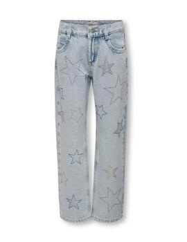 Pantalón vaquero Only Kids Carly azul estrellas para niña