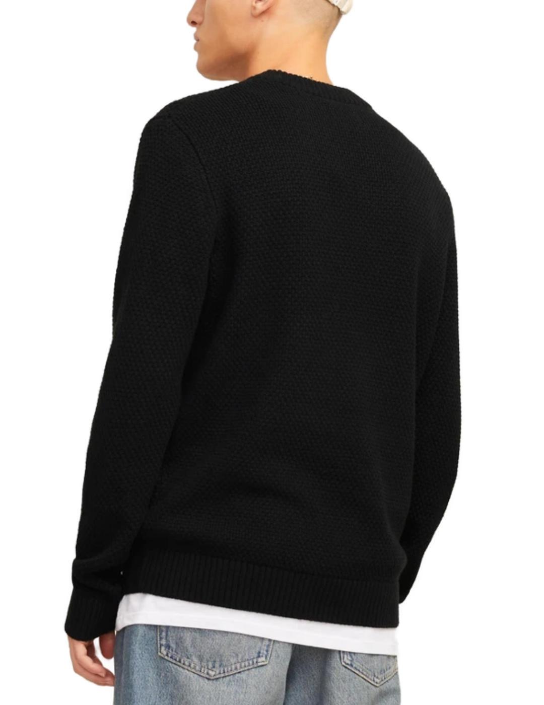 Jersey Jack&Jones Reaton negro de punto regular hombre