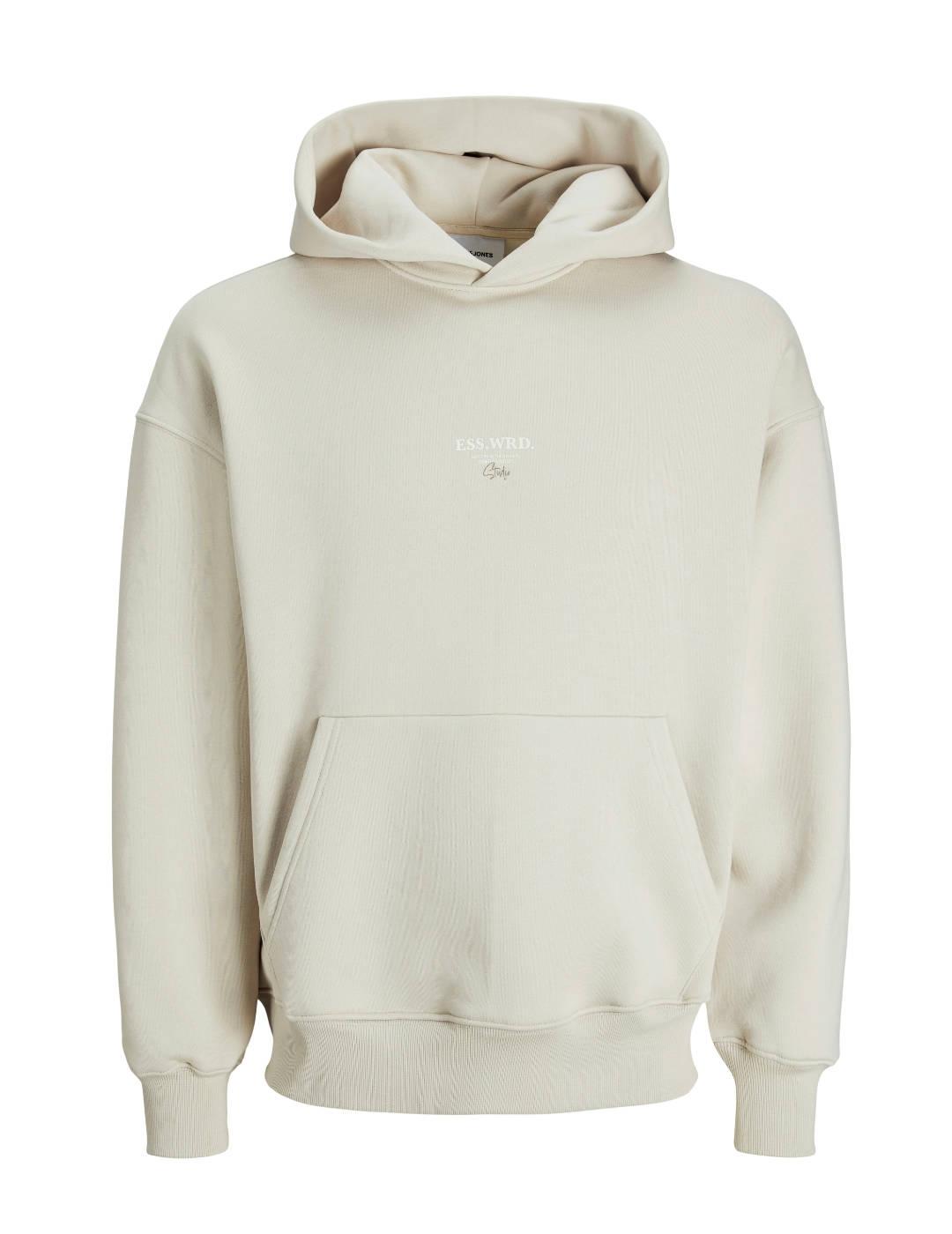 Sudadera Jack&Jones beige con capucha para hombre