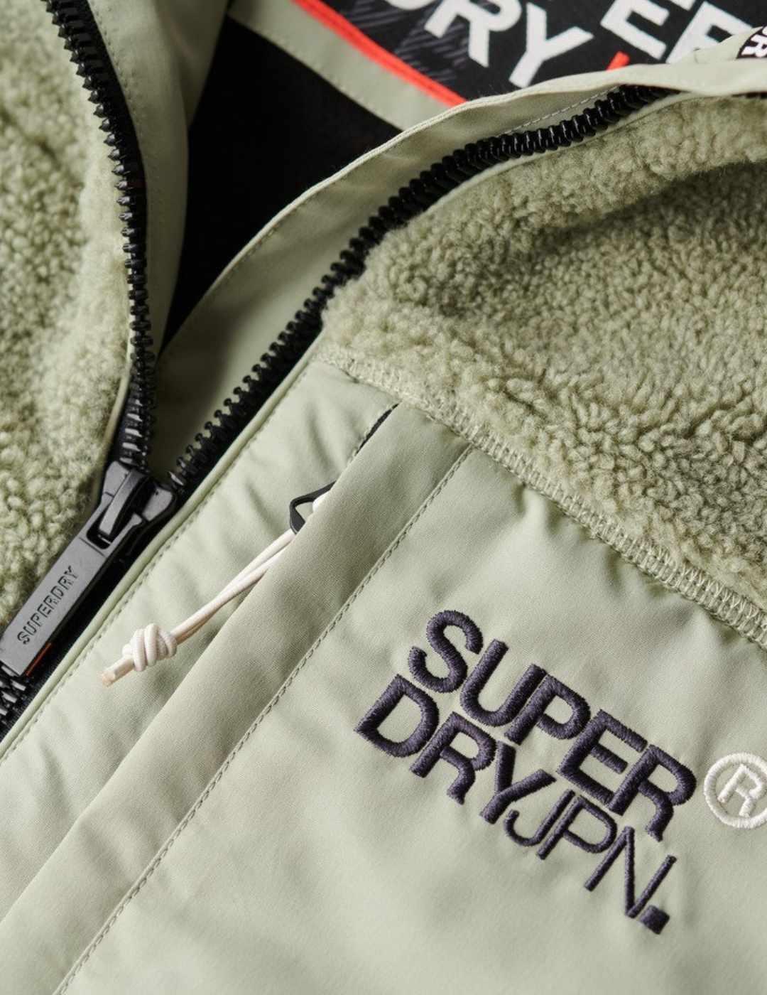 Chaqueta Superdry relaxed verde borreguillo para hombre