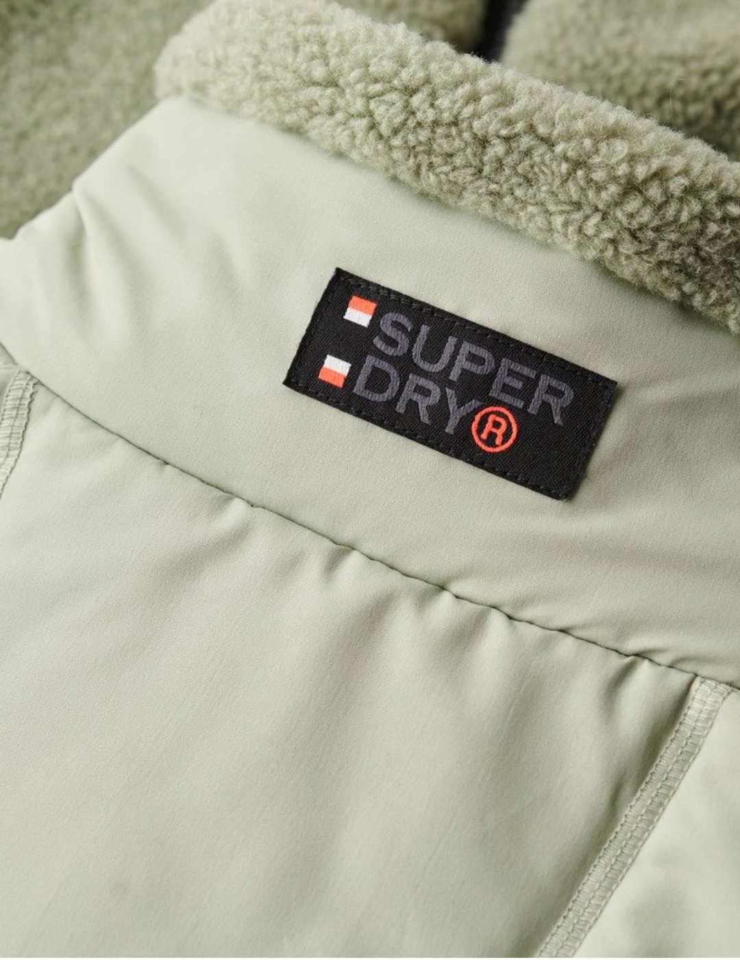 Chaqueta Superdry relaxed verde borreguillo para hombre