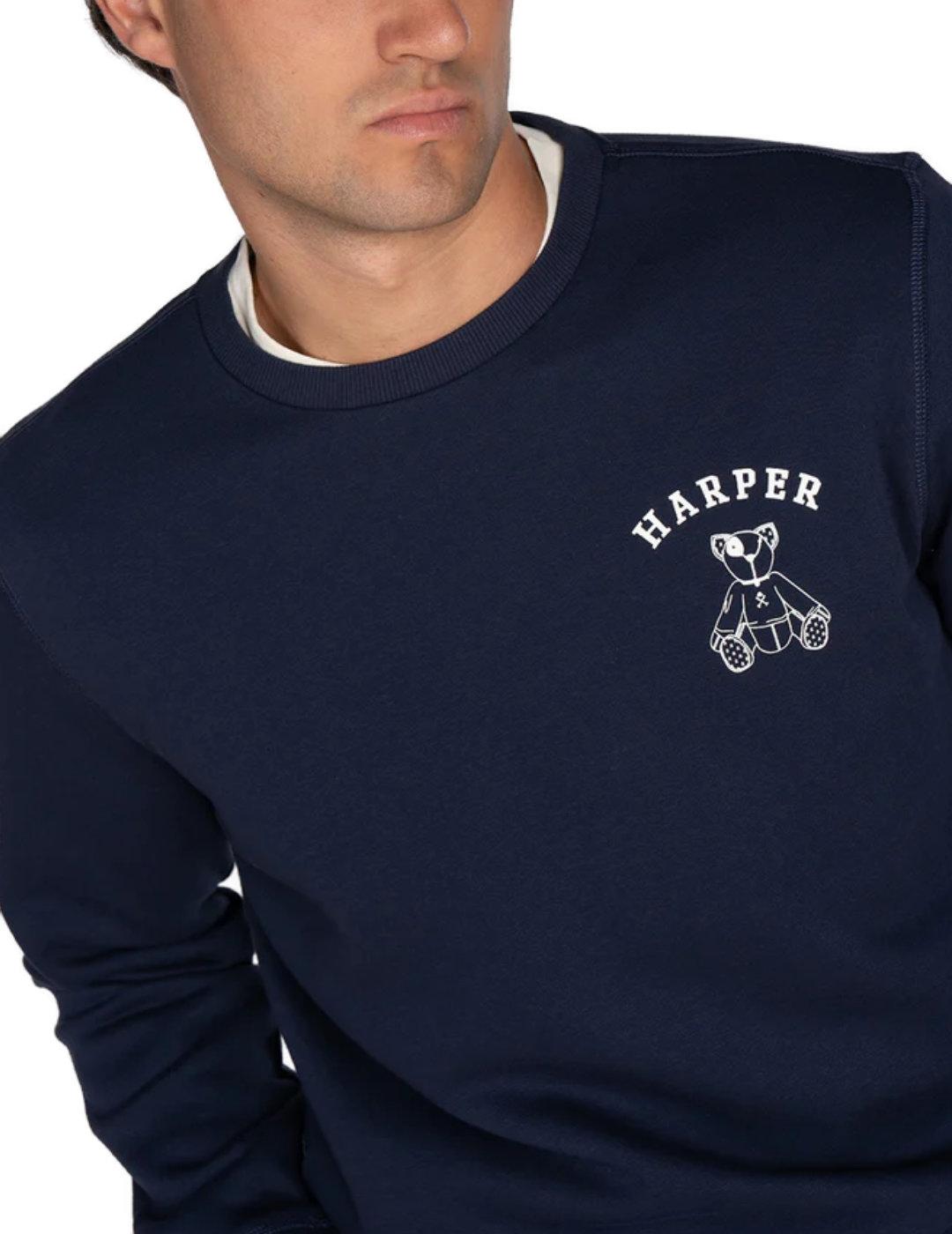 Sudadera Harper&Neyer Arthur azul marino estampado de hombre