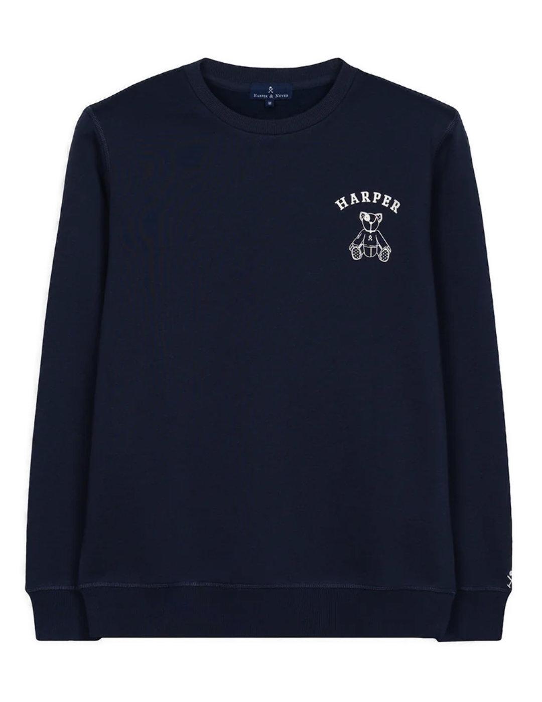 Sudadera Harper&Neyer Arthur azul marino estampado de hombre