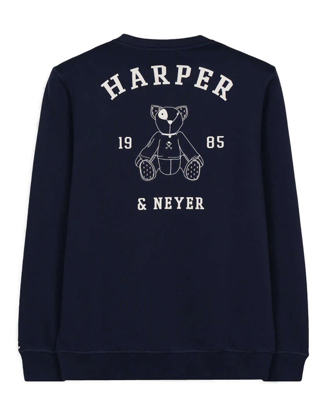 Sudadera Harper&Neyer Arthur azul marino estampado de hombre