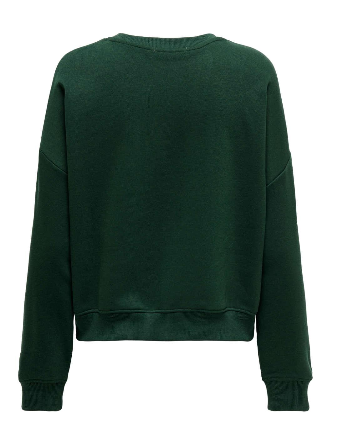 Sudadera Only Sweat verde Malibu sin capucha para mujer