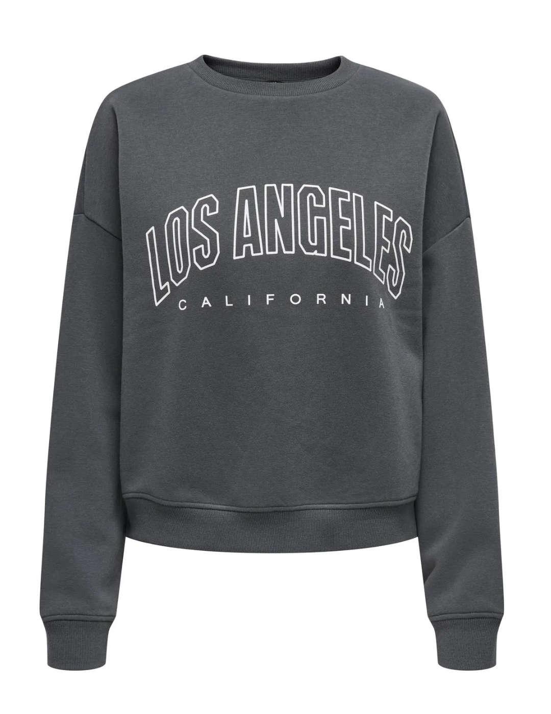 Sudadera Only Sweat grisl Los Angeles sin capucha para mujer