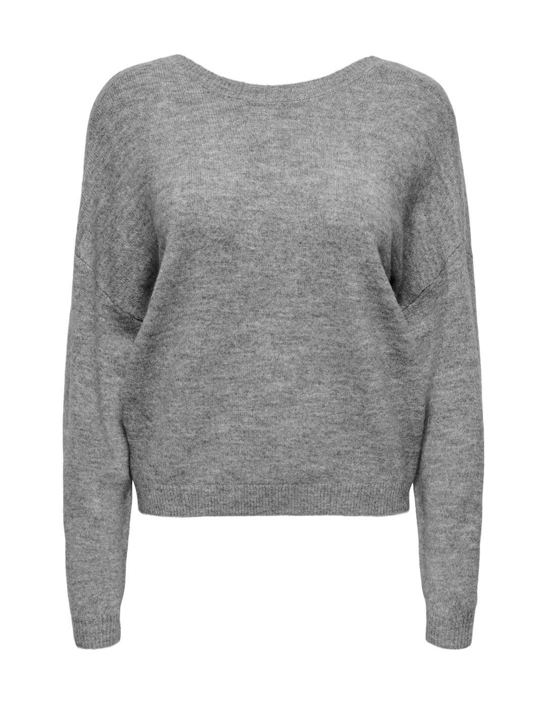 Jersey Only Manifesta gris claro cuello pico para mujer