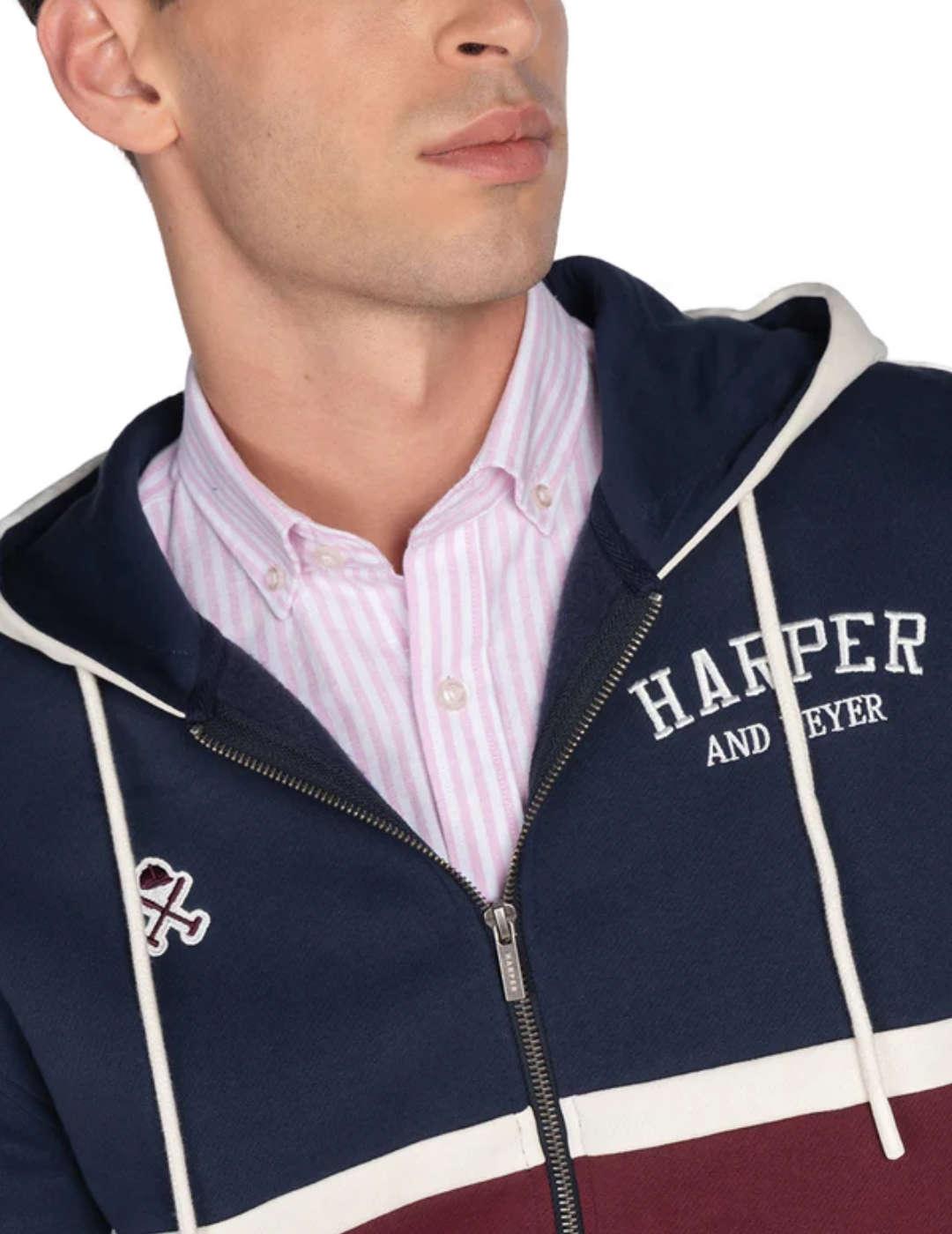 Sudadera Harper&Neyer beta marino con cremallera para hombre