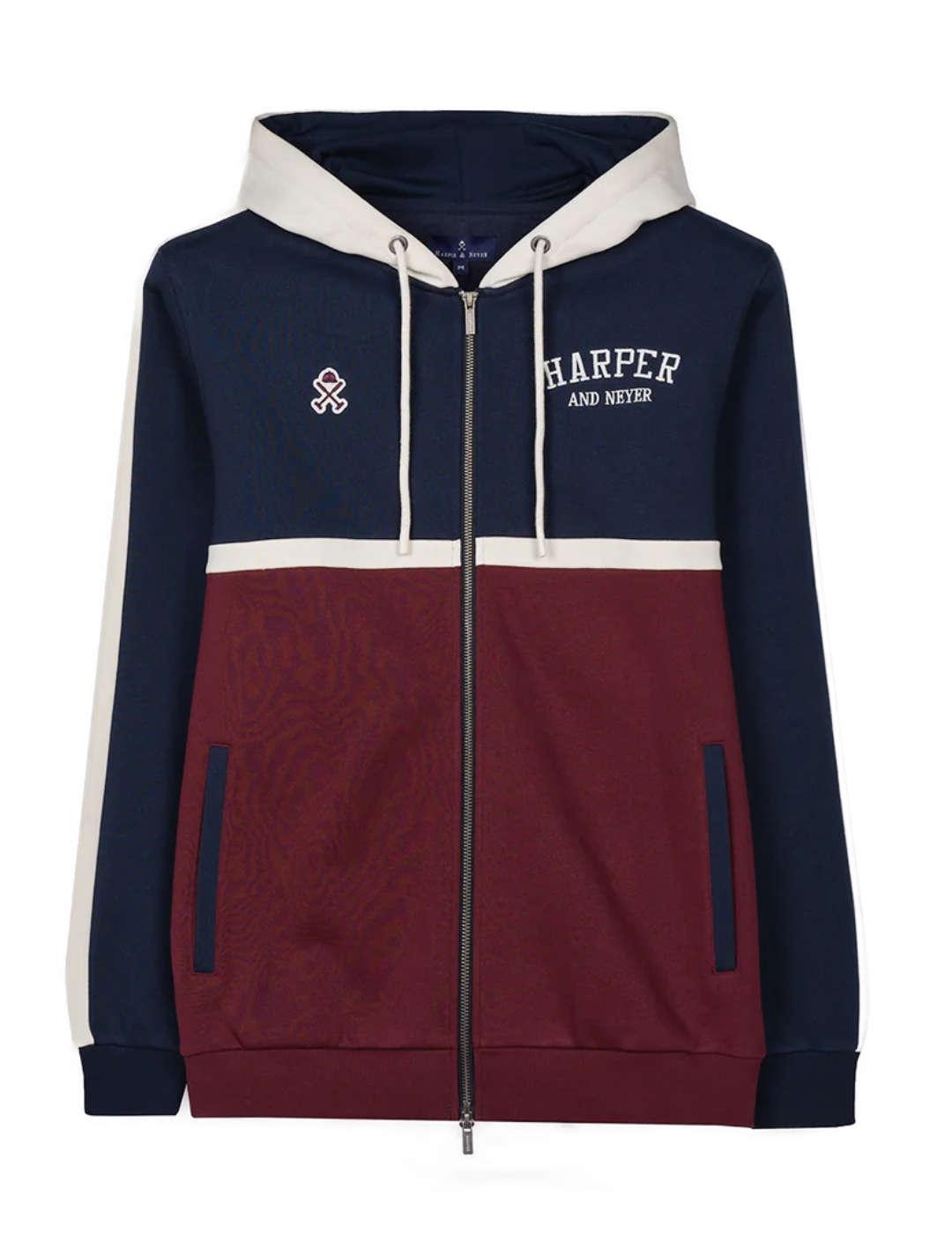 Sudadera Harper&Neyer beta marino con cremallera para hombre