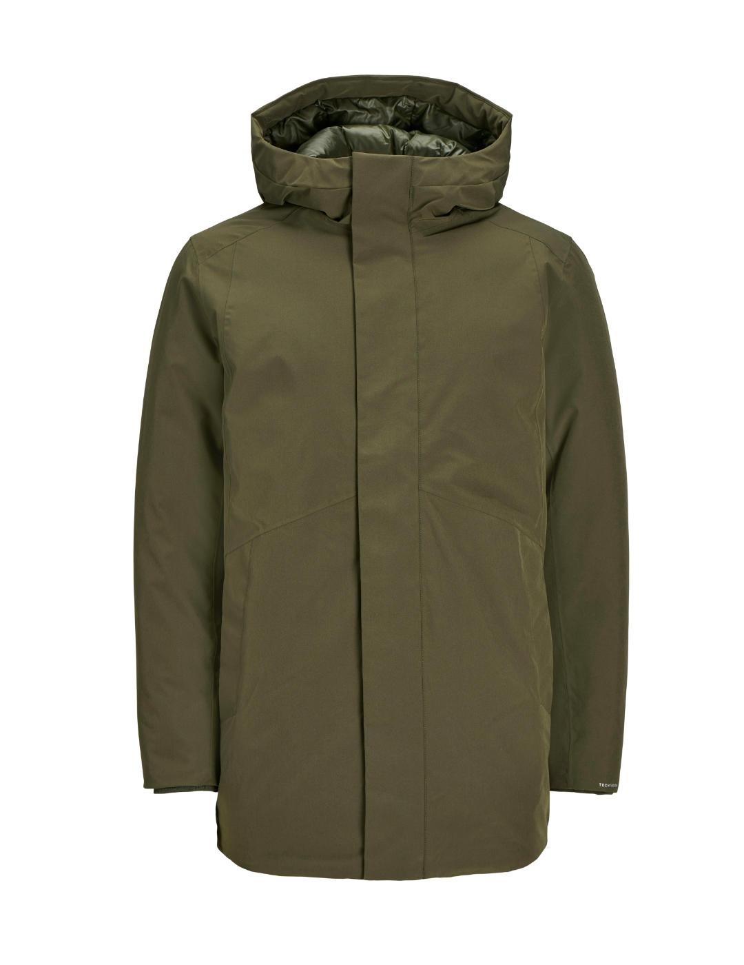 Parka Jack&Jones Ekken verde con capucha para hombre