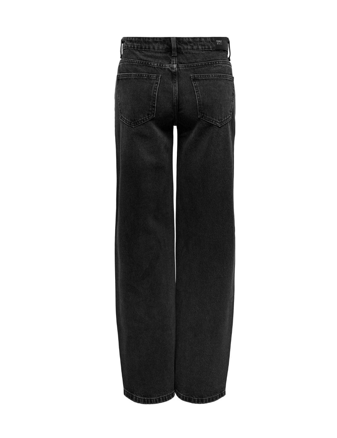 Vaquero Only Carla wide leg negro para mujer-NF