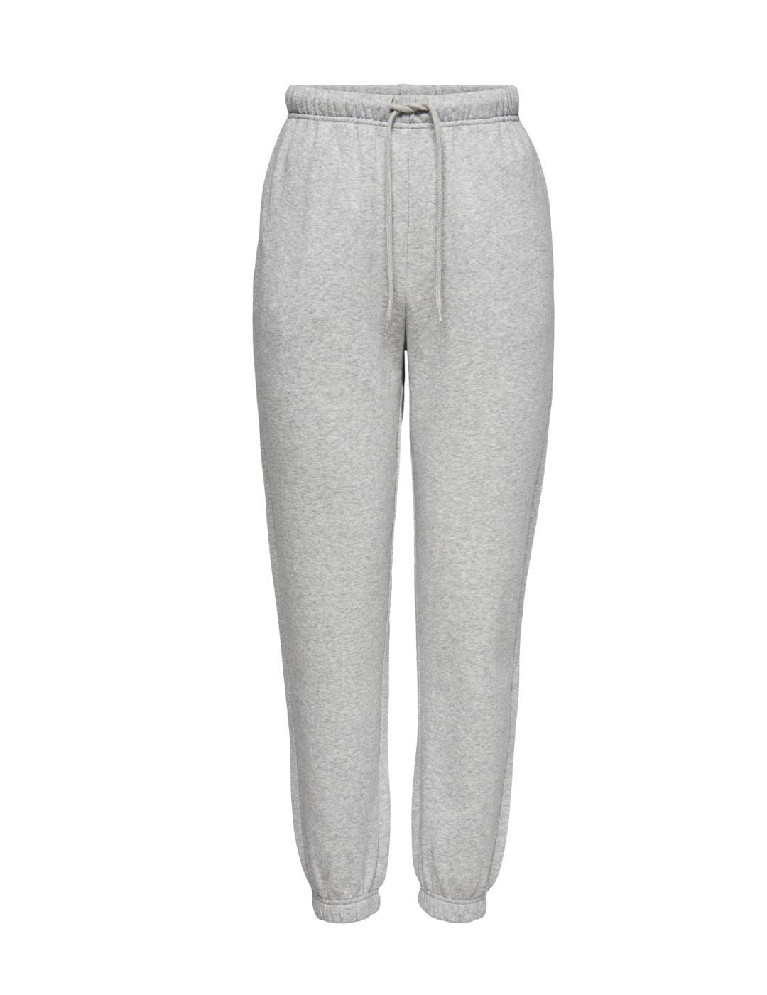 Pantalón jogger Only Sweat gris claro con puño para mujer