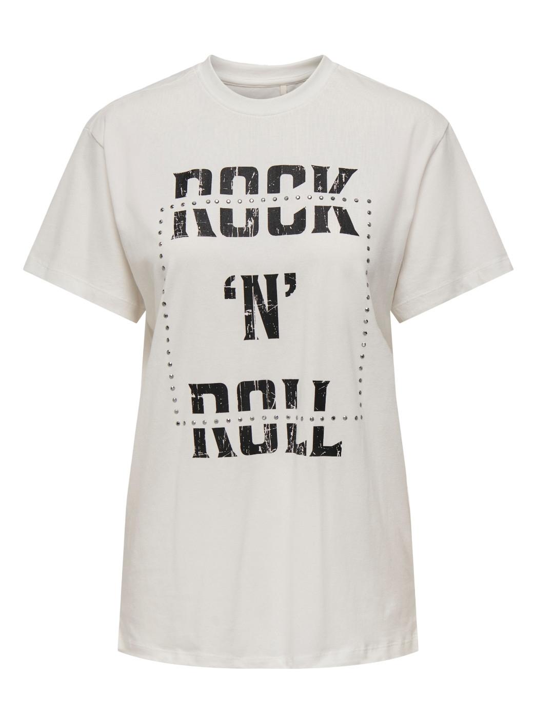 Camiseta Only Dolla Blanca Rock manga corta para mujer