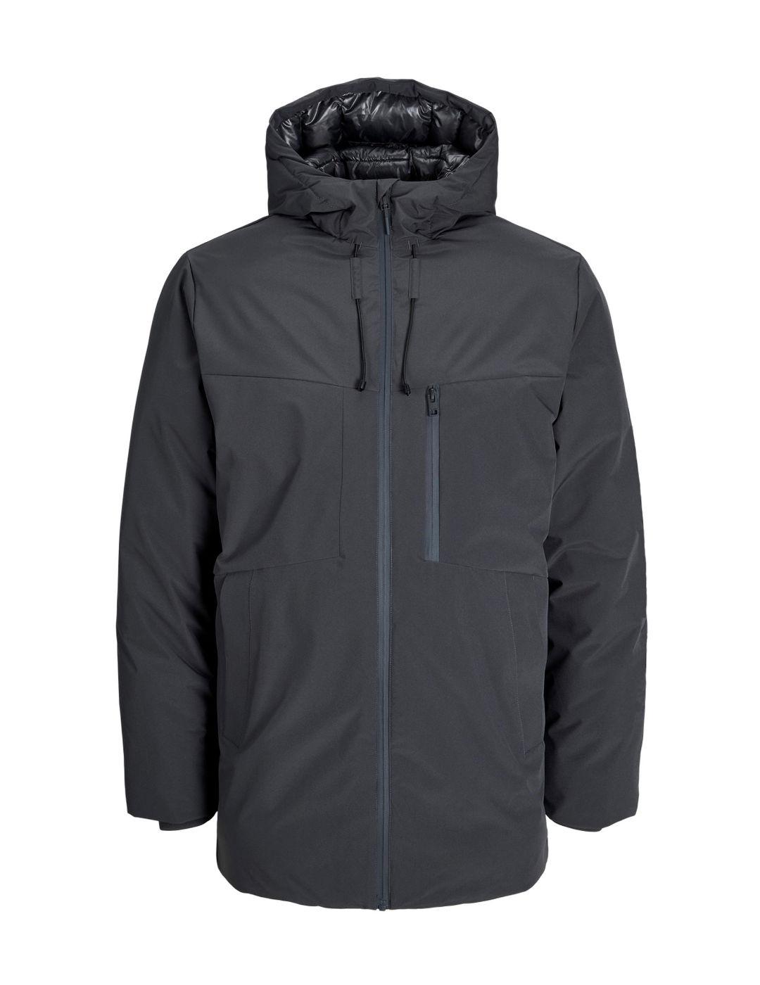 Parka Jack&Jones Ayne gris oscuro con capucha para hombre