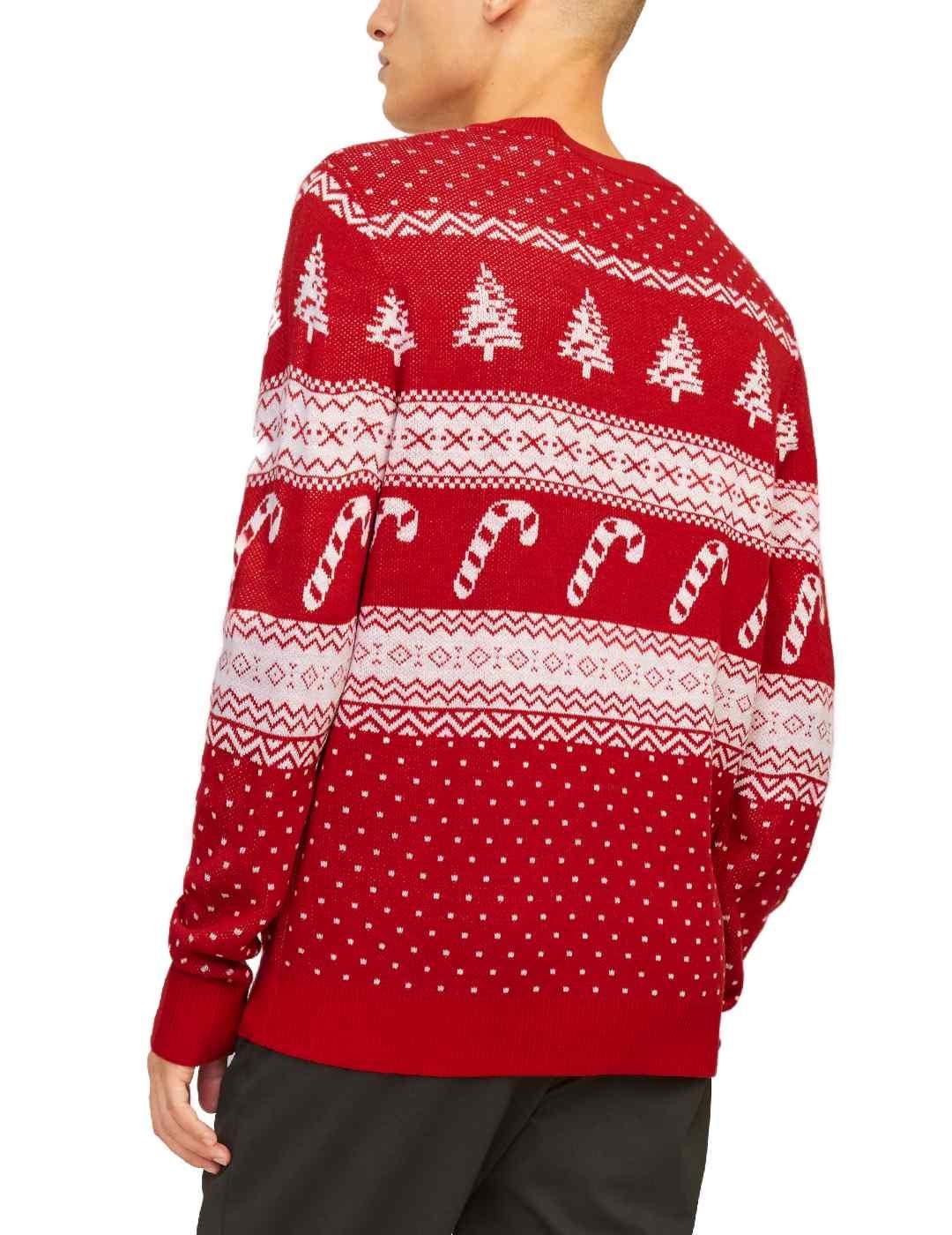 Jersey Jack&Jones Xmas rojo de punto para hombre