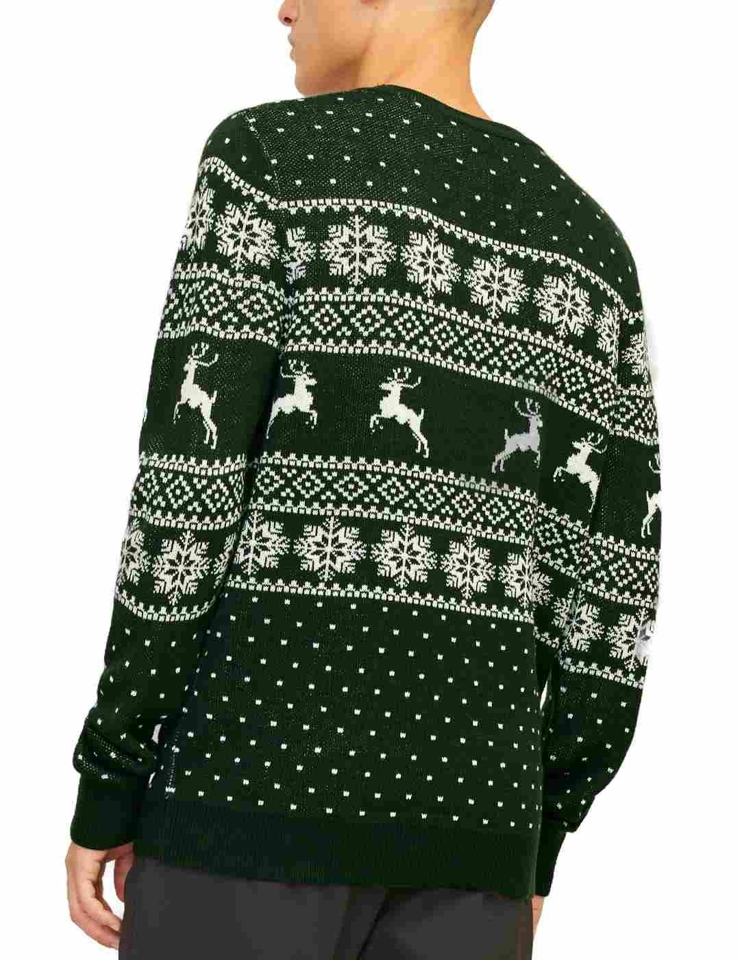 Jersey Jack&Jones Xmas verde de punto para hombre