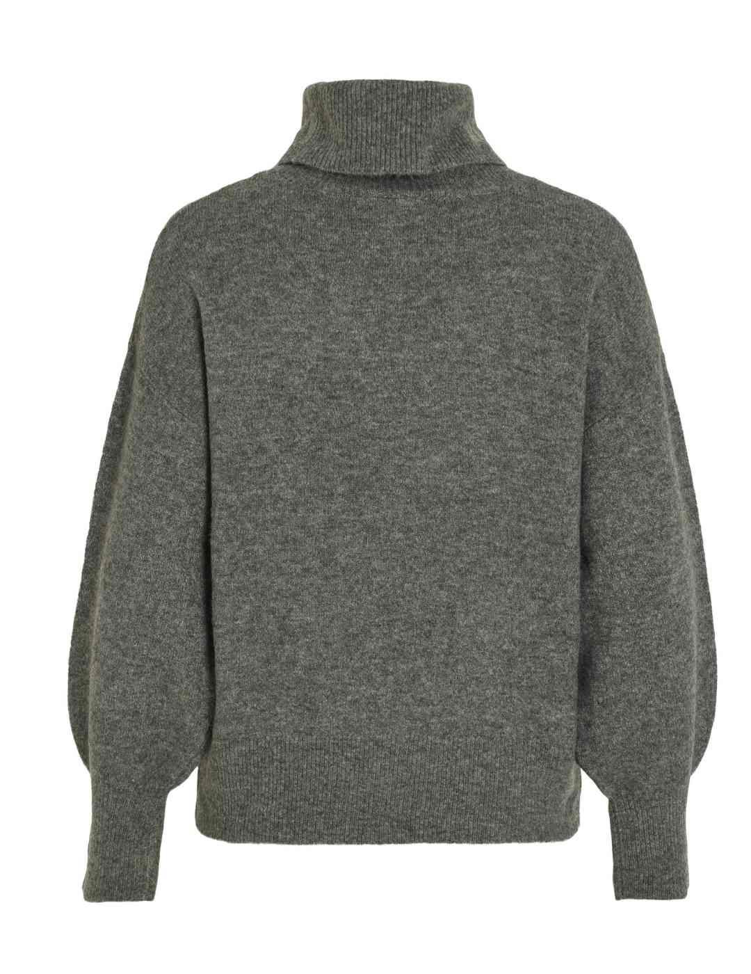 Jersey Vila Vimalina gris oscuro de punto regular para mujer