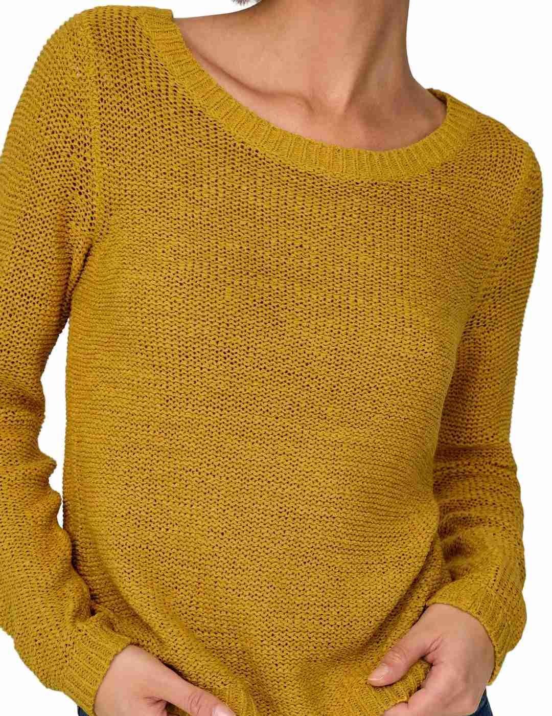 Jersey Only Geena amarillo de punto troquelado para mujer