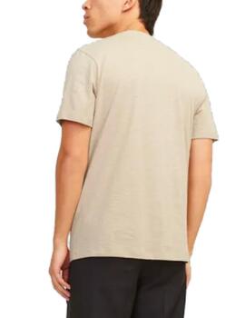 Camiseta Jack&Jones Blunixs beige manga corta para hombre