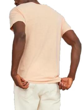 Camiseta Jack&Jones Esplit naranja manga corta para hombre