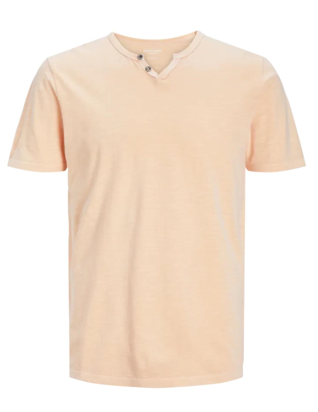 Camiseta Jack&Jones Esplit naranja manga corta para hombre