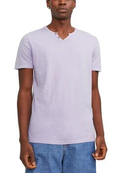 Camiseta Jack&Jones Esplit lila manga corta para hombre