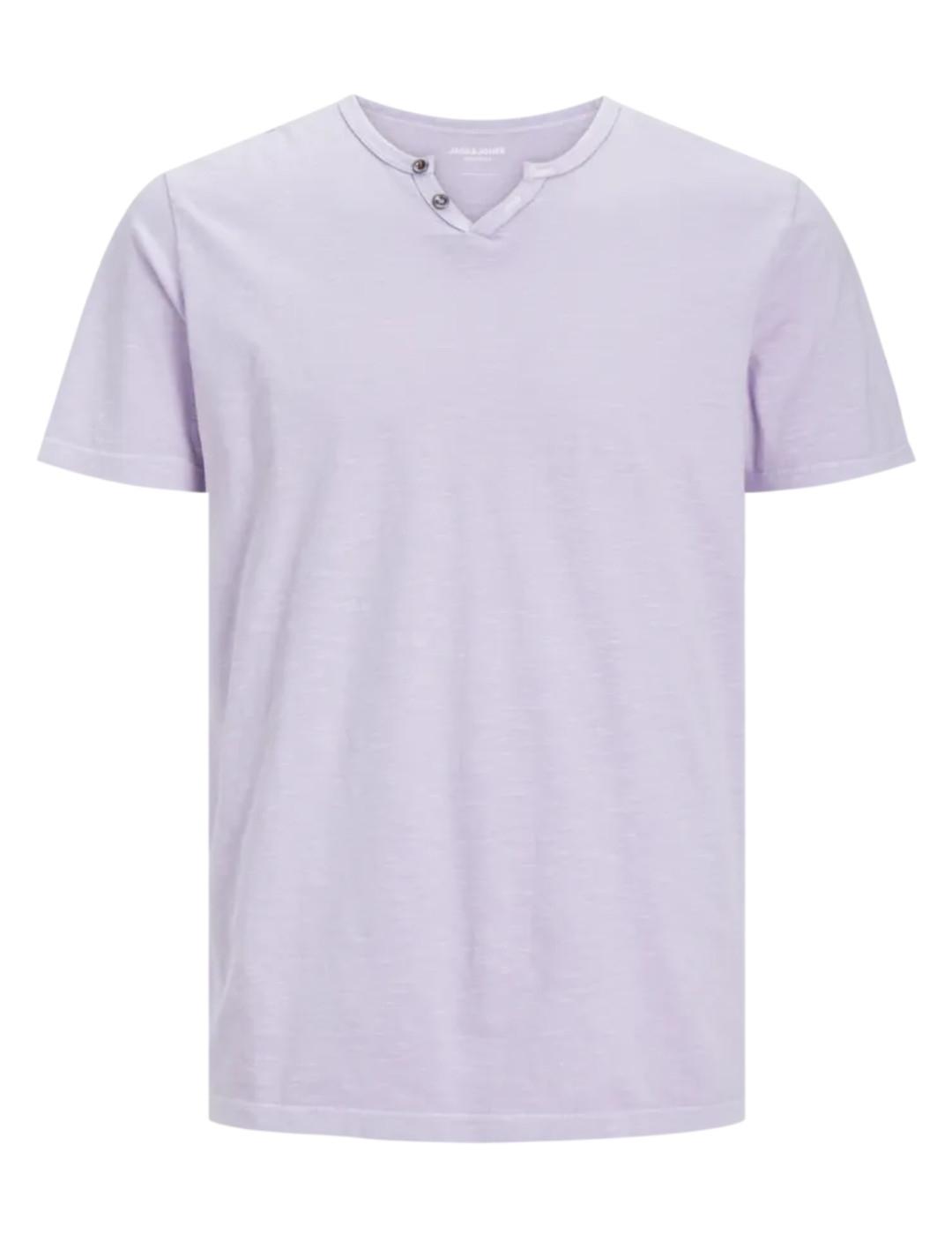 Camiseta Jack&Jones Esplit lila manga corta para hombre