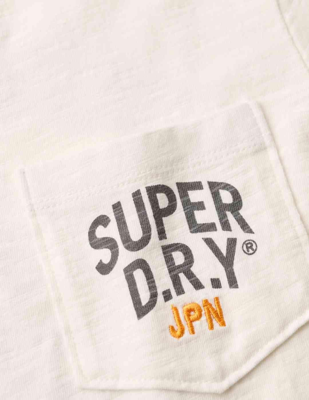 Camiseta Superdry Workwear blanco manga corta para mujer