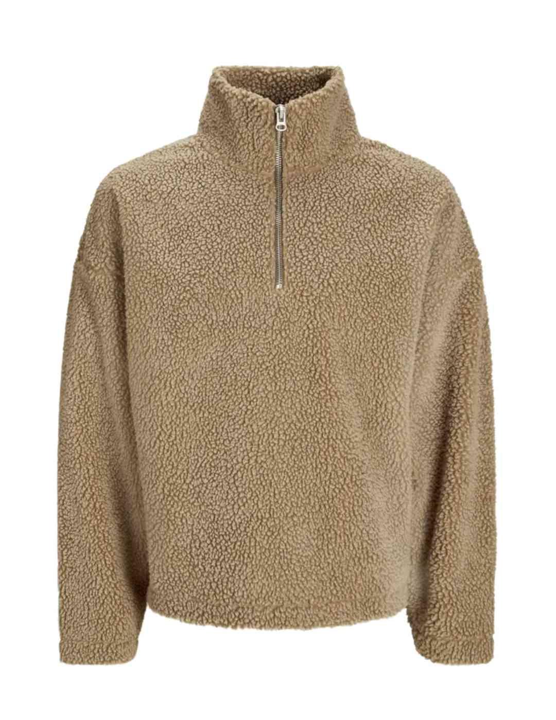 Sudadera Jack&Jones Orroxbury beige borreguillo para hombre