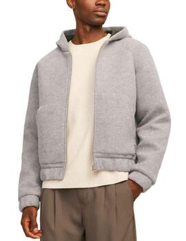 Chaqueta Jack&Jones Coterrain gris con capucha para hombre