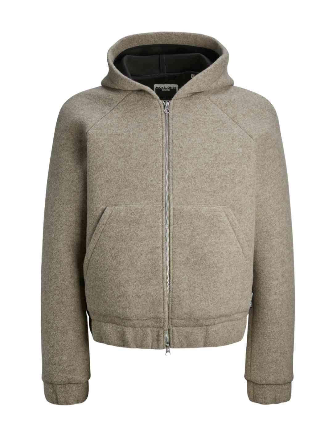 Chaqueta Jack&Jones Coterrain gris con capucha para hombre