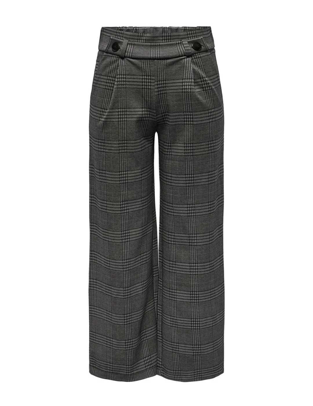 Pantalón JDY Geggo gris cuadros de tela regular para mujer