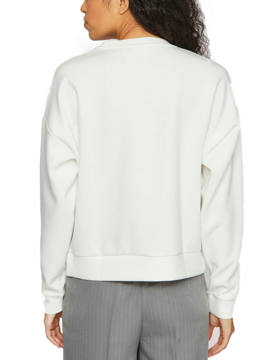 Sudadera Vila Reflect blanco sin capucha letras para mujer