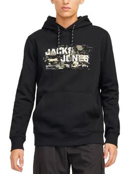 Sudadera Jack&Jones Outdoor negro con capucha para hombre