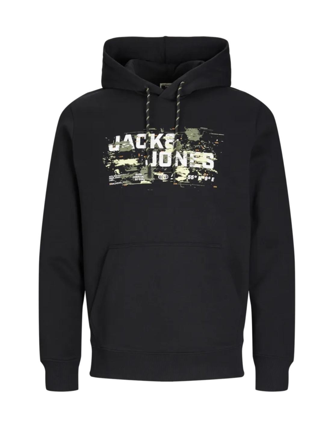 Sudadera Jack&Jones Outdoor negro con capucha para hombre