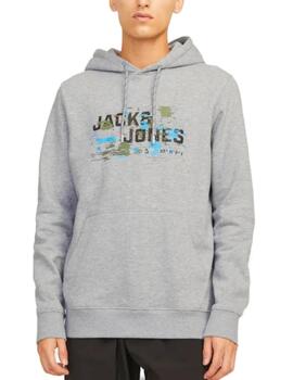 Sudadera Jack&Jones Outdoor gris con capucha para hombre